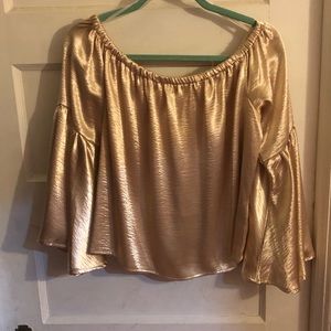 Gold Bell-Sleeved Shirt